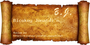 Bicskey Jonatán névjegykártya
